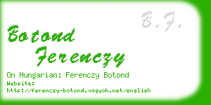 botond ferenczy business card